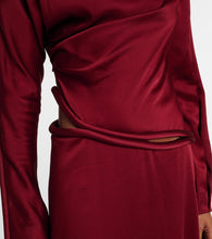 Victoria Beckham Cutout draped  satin midi dress