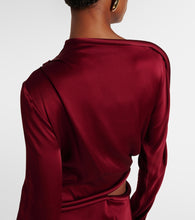 Victoria Beckham Cutout draped  satin midi dress