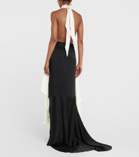 Victoria Beckham Cutout halterneck satin and  gown