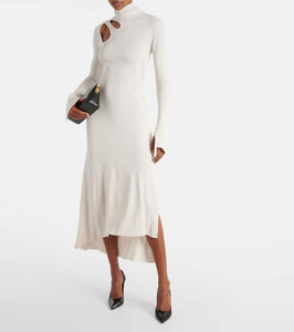 Victoria Beckham Cutout jersey midi dress