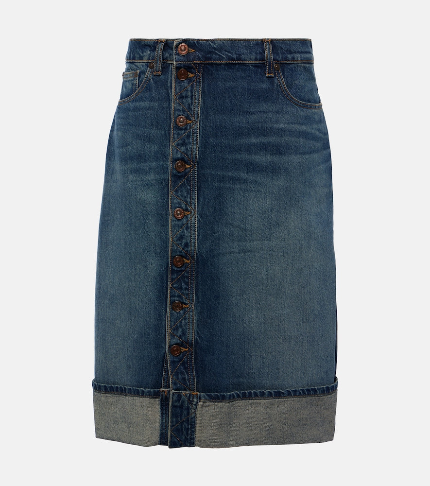 Victoria Beckham Denim midi skirt - Victoria Beckham 牛仔中长裙