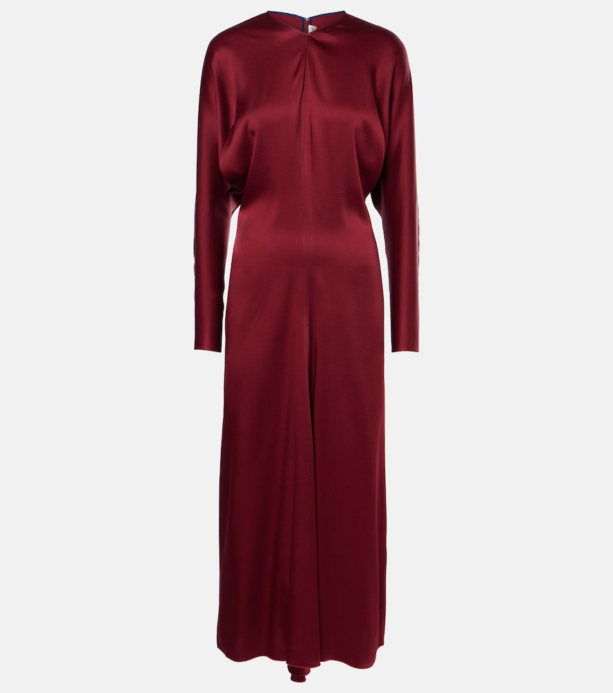 Victoria Beckham Draped  satin midi dress. Victoria Beckham 垂褶缎面中长连衣裙
