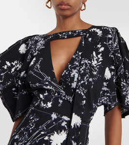 Victoria Beckham Floral cady midi dress