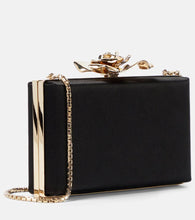 Victoria Beckham Frame Flower satin clutch