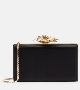 Victoria Beckham Frame Flower satin clutch