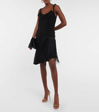 Victoria Beckham Fringe-trimmed asymmetric minidress