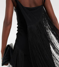Victoria Beckham Fringe-trimmed asymmetric minidress
