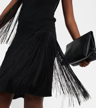 Victoria Beckham Fringe-trimmed asymmetric minidress
