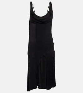 Victoria Beckham Fringe-trimmed asymmetric minidress