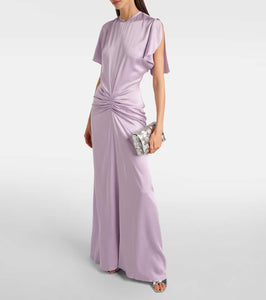 Victoria Beckham Gathered ruched satin gown