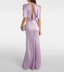 Victoria Beckham Gathered ruched satin gown