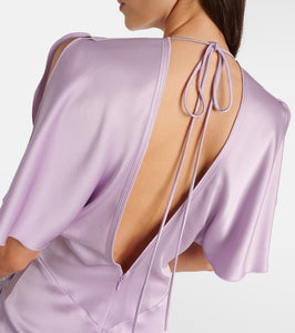 Victoria Beckham Gathered ruched satin gown