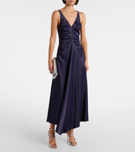 Victoria Beckham Gathered satin maxi dress