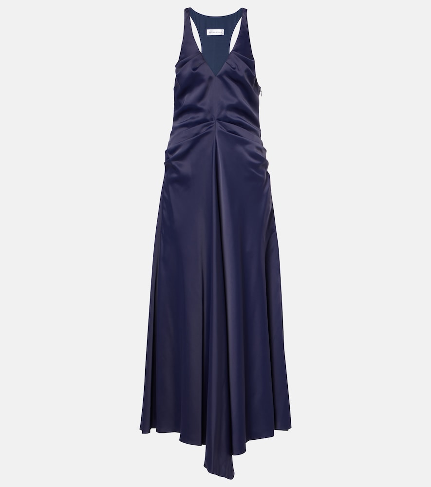Victoria Beckham Gathered satin maxi dress. 维多利亚·贝克汉姆褶皱缎面长裙