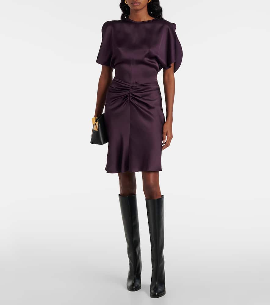 Victoria Beckham Gathered satin minidress