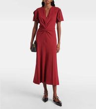 Victoria Beckham Gathered wool-blend midi dress