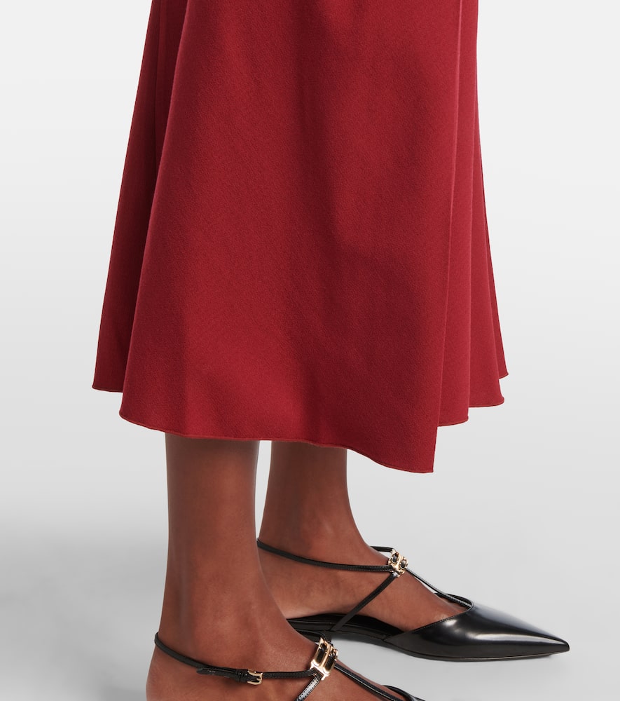 Victoria Beckham Gathered wool-blend midi dress