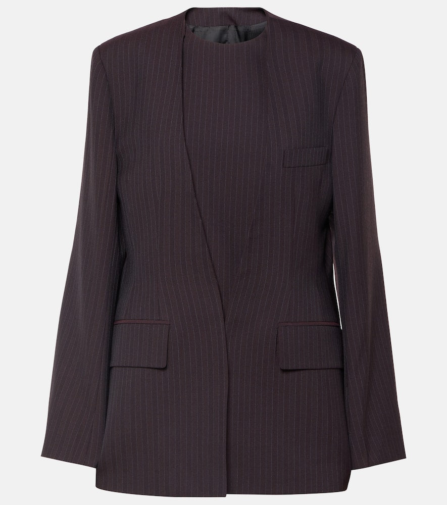 Victoria Beckham Herringbone chalk stripe blazer