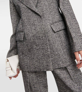 Victoria Beckham Herringbone wool-blend blazer