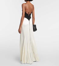Victoria Beckham Lace-trimmed satin gown