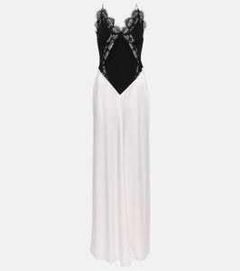 Victoria Beckham Lace-trimmed satin gown