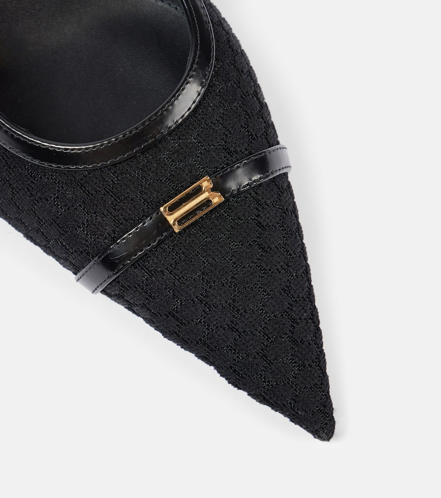 Victoria Beckham Leather-trimmed mesh slingback pumps