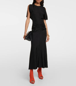 Victoria Beckham Leather-trimmed over-the-knee boots
