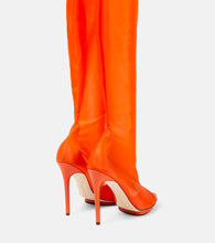 Victoria Beckham Leather-trimmed over-the-knee boots