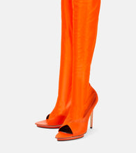 Victoria Beckham Leather-trimmed over-the-knee boots
