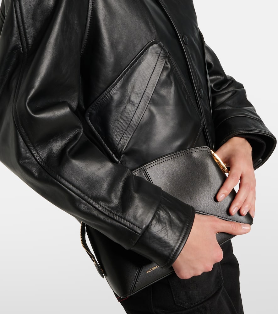 Victoria Beckham Leather varsity jacket