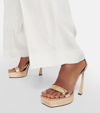 Victoria Beckham Metallic leather platform sandals