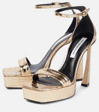 Victoria Beckham Metallic leather platform sandals