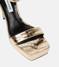 Victoria Beckham Metallic leather platform sandals
