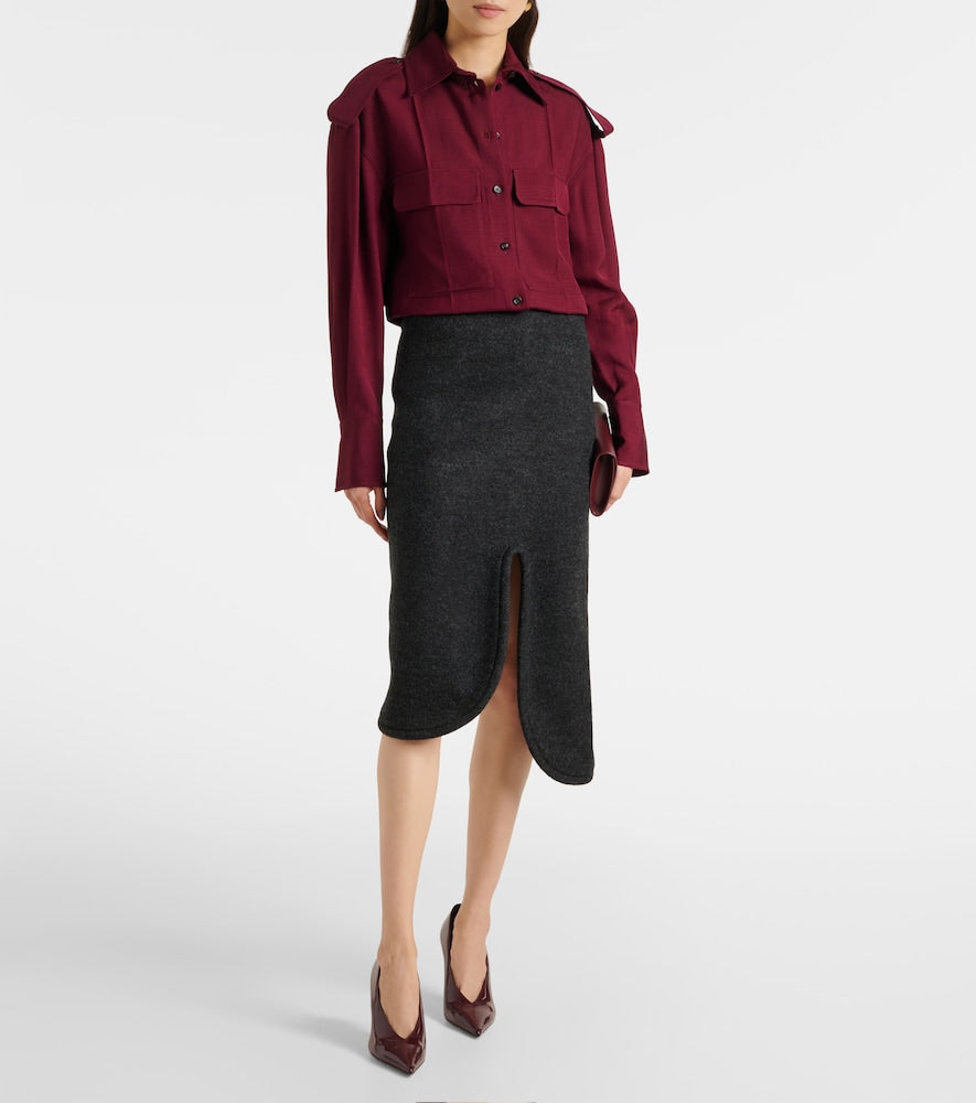 Victoria Beckham Padded high-rise wool pencil skirt