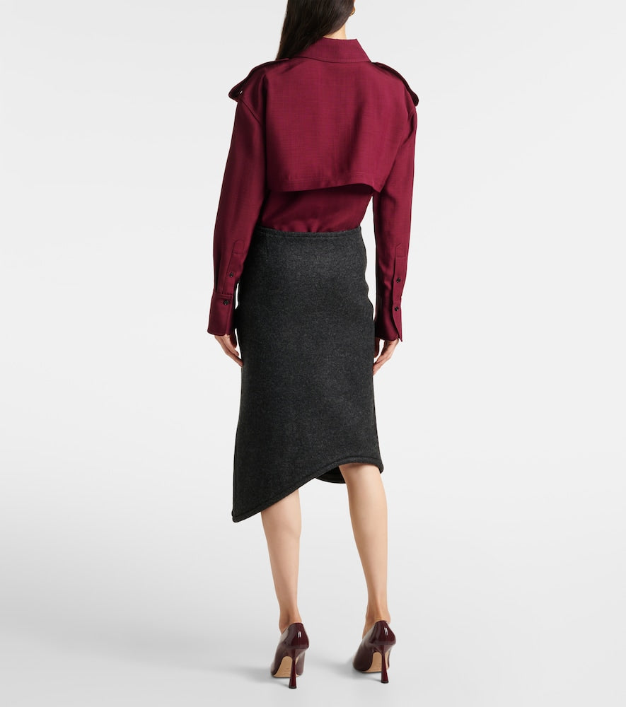 Victoria Beckham Padded high-rise wool pencil skirt
