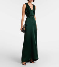Victoria Beckham Pleated crêpe satin gown