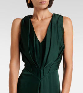 Victoria Beckham Pleated crêpe satin gown