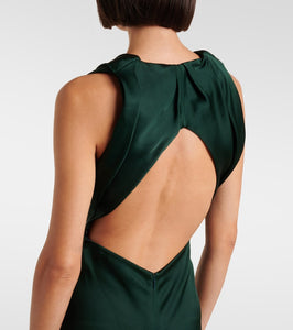 Victoria Beckham Pleated crêpe satin gown