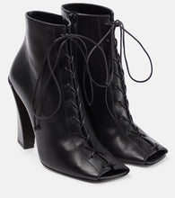 Victoria Beckham Reese leather peep-toe ankle boots