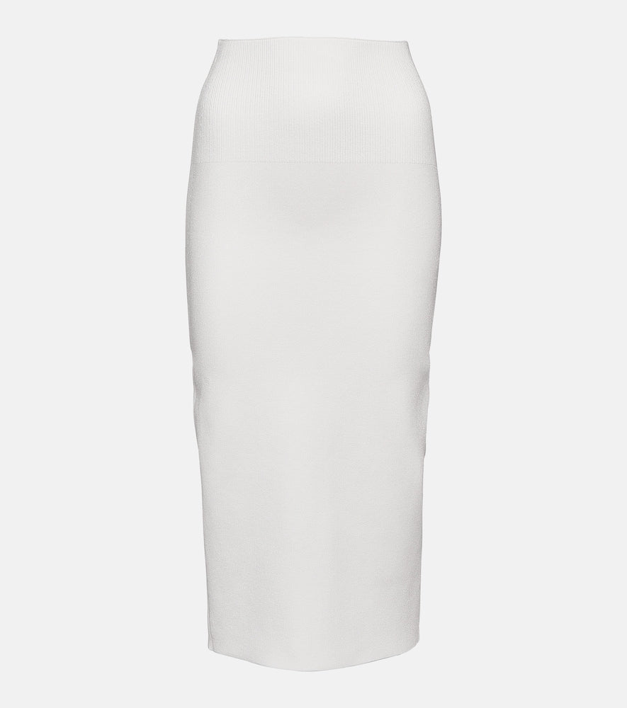 Victoria Beckham Ribbed-knit high-rise midi skirt - Victoria Beckham 罗纹针织高腰中长裙