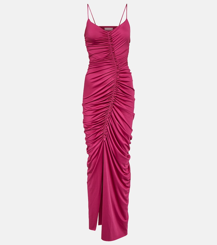 Victoria Beckham Ruched jersey maxi dress. 维多利亚·贝克汉姆褶皱针织长裙