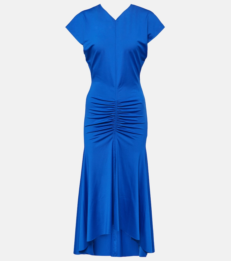 Victoria Beckham Ruched jersey midi dress. Victoria Beckham 褶饰平纹针织中长连衣裙
