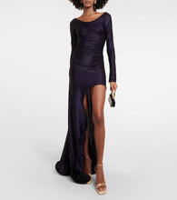 Victoria Beckham Ruched off-shoulder jersey gown