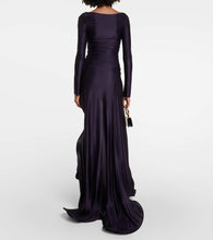 Victoria Beckham Ruched off-shoulder jersey gown