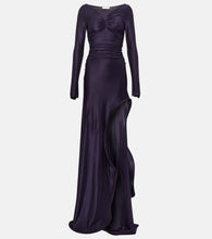 Victoria Beckham Ruched off-shoulder jersey gown