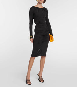 Victoria Beckham Ruched wrap jersey minidress