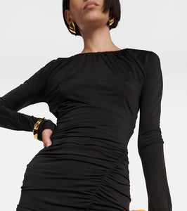 Victoria Beckham Ruched wrap jersey minidress