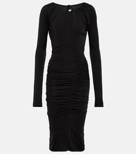 Victoria Beckham Ruched wrap jersey minidress