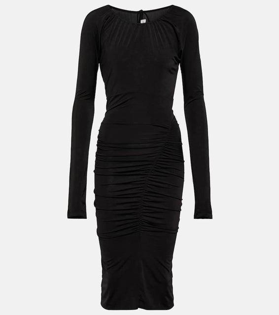 Victoria Beckham Ruched wrap jersey minidress