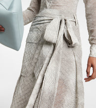 Victoria Beckham Snake-print  de chine wrap skirt